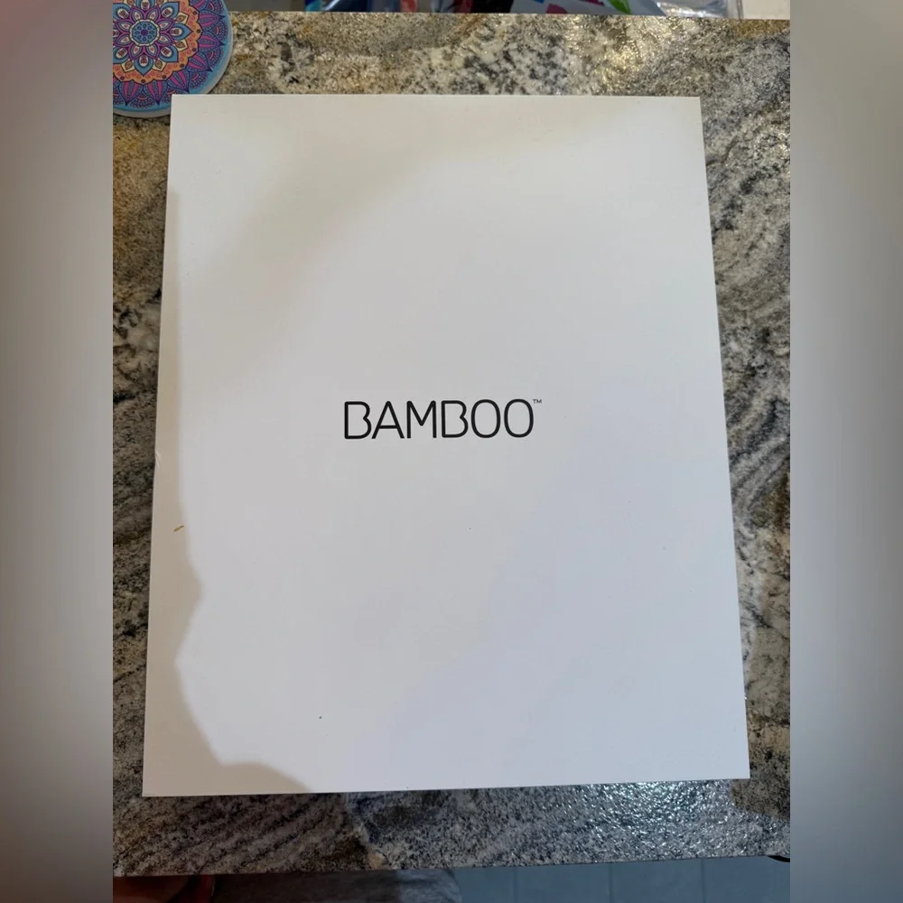 BAMBOO Slate Large White Box with Black Text